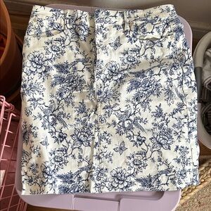 Talbots Blue toile pattern Skirt